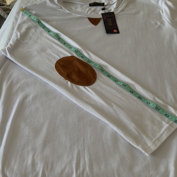 NWT Long Sleeve Jersey Knit Top size XXL Button Details Elbow Patch Unique Shirt - Picture 6 of 10